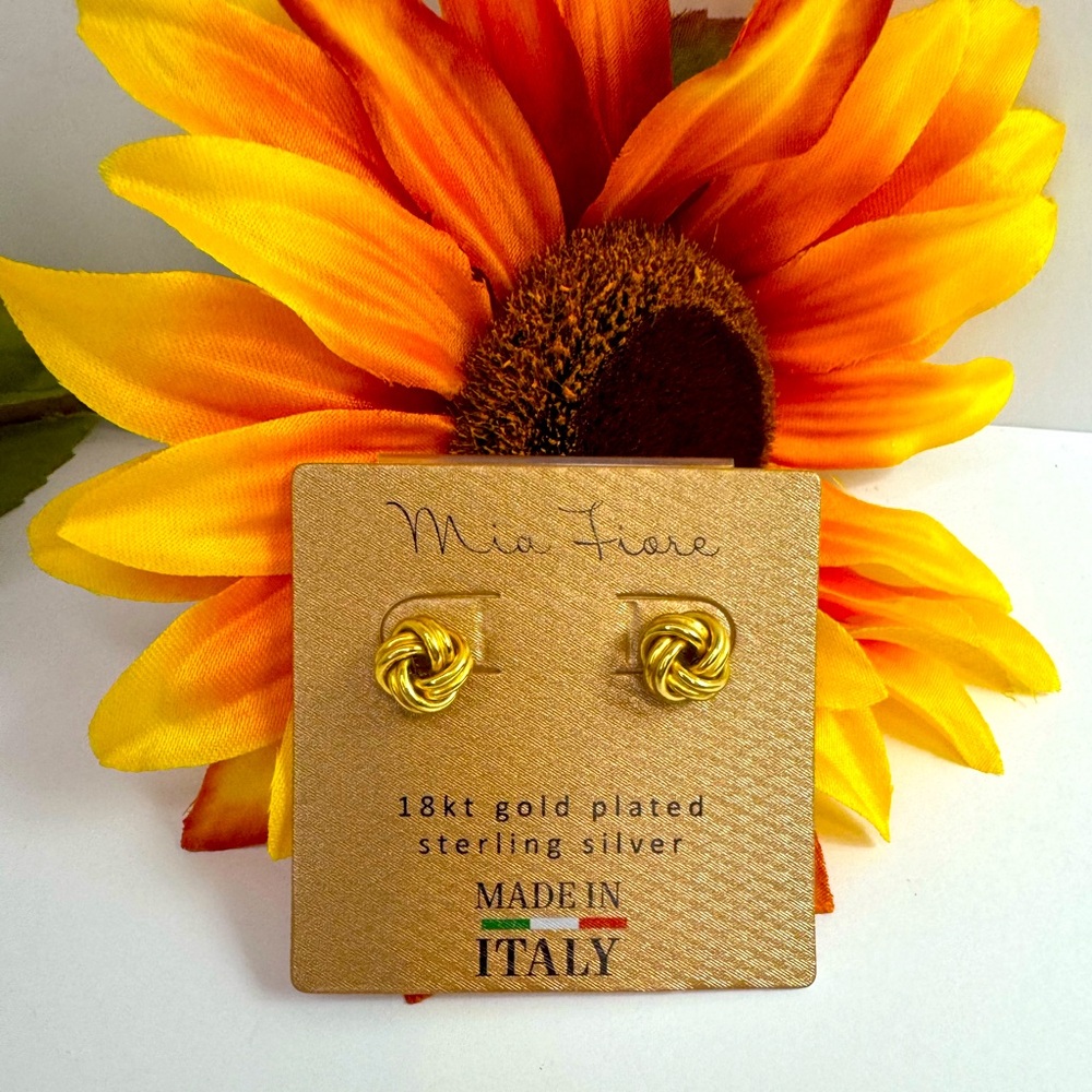 Mia Fiore 18k Gold Plated over Sterling Silver Knot Earrings